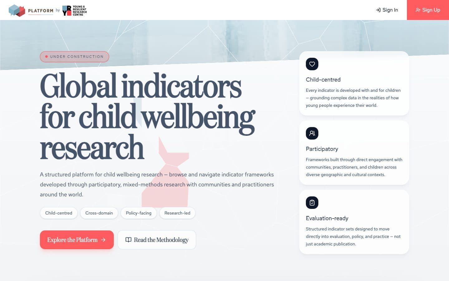 Young and Resilient homepage