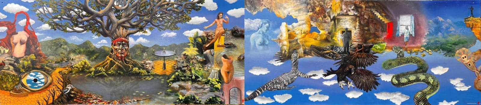 Mural directed by Jeremy Harris. Two panels, shown side by side.